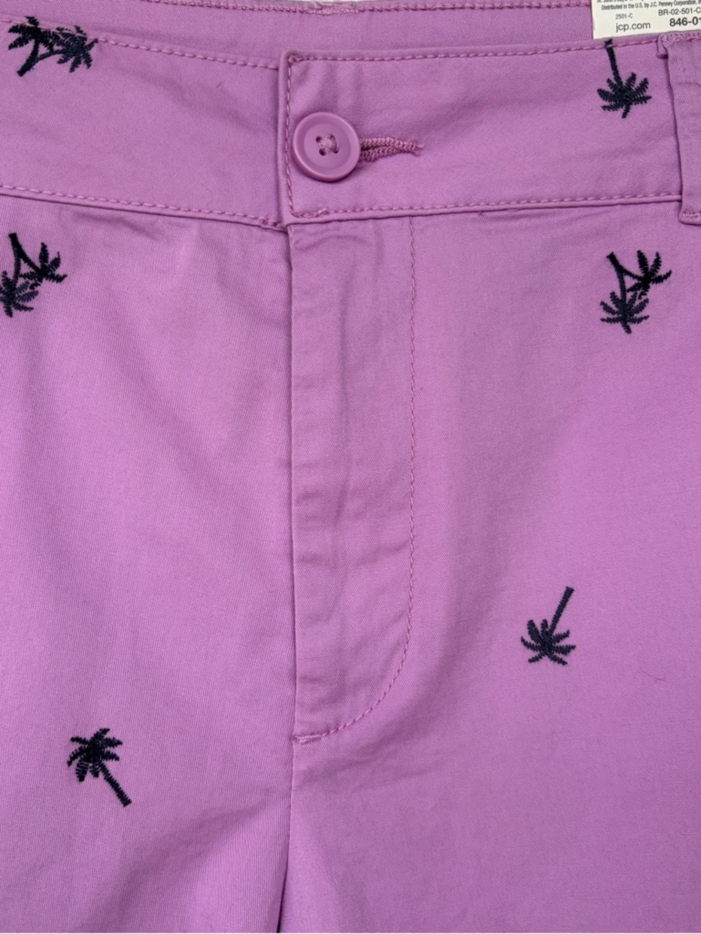 •St. John's Bay• NWT Palm Tree Print Mid-Rise Shorts - Size 12 - Picture 4 of 8